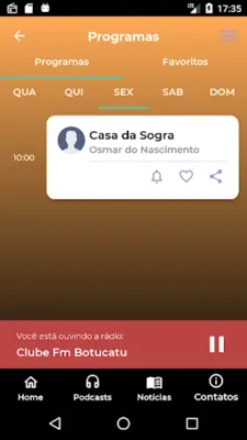 Clube FM Botucatu android App screenshot 1